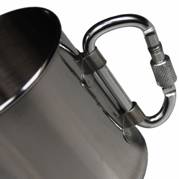 Fox Outdoor, stainless steel cup, screw carabiner serves as a handle